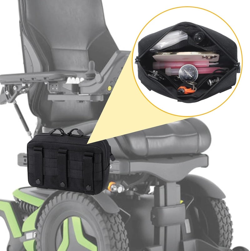 WSBXBB Wheel Chair Side Bag for Permobil Power, Removable Storage Bag for Permobil Wheelchair accessories, compatible with Uni-Track Armrest such as M300, M3, M1, F3, F5, K300 Ps - Image 5